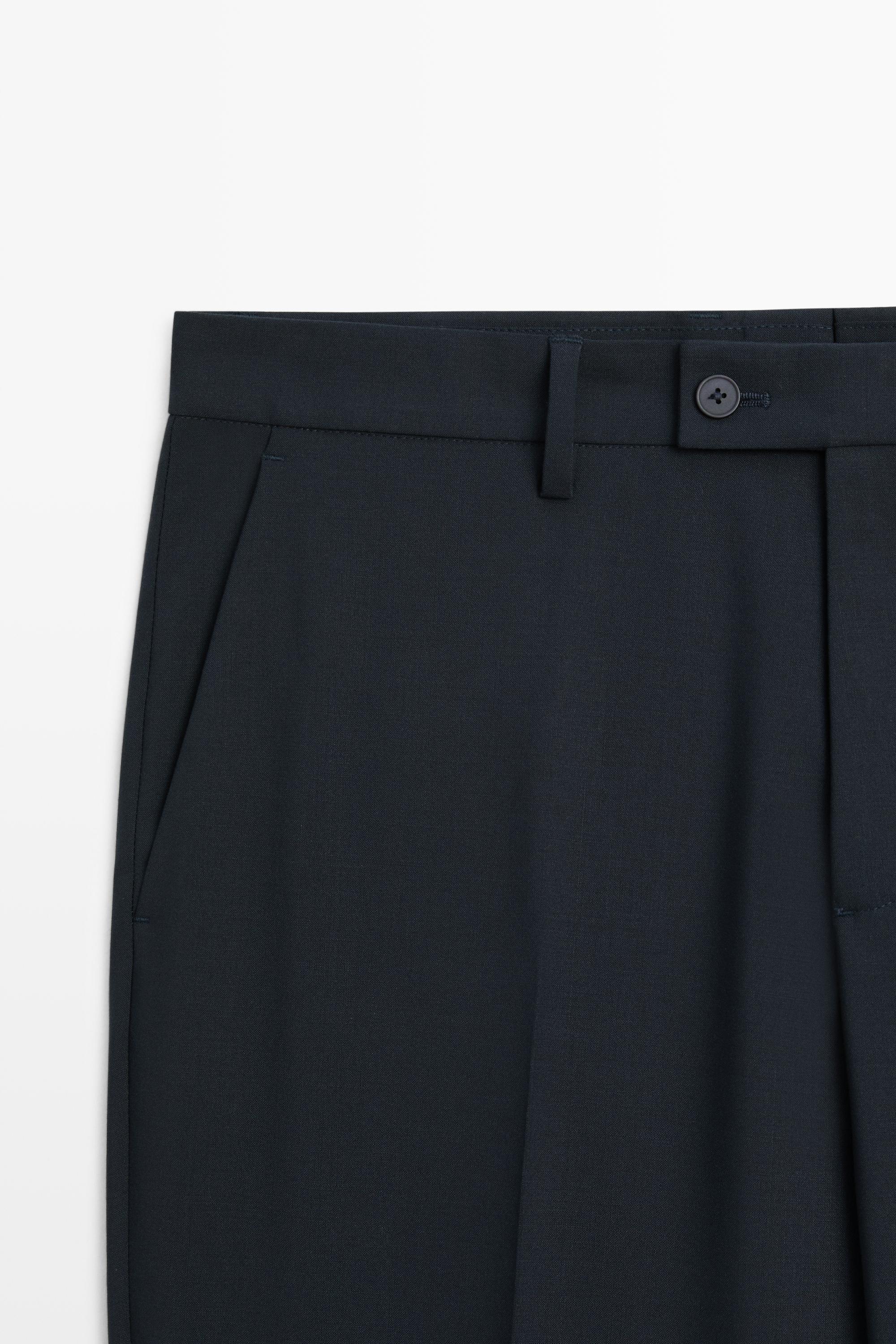Pantalon de costume en laine mélangée